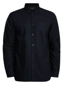 Lyle & Scott Tonal Eagle Plain Oxford Shirt - Dark Navy -Standout Store 57274f
