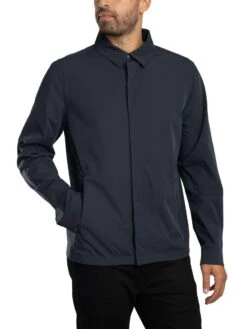 Lyle & Scott Zip Through Nylon Overshirt - Dark Navy