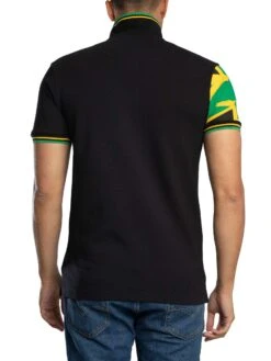 Trojan Flag Sleeve Pique Polo Shirt - Black -Standout Store 57294c
