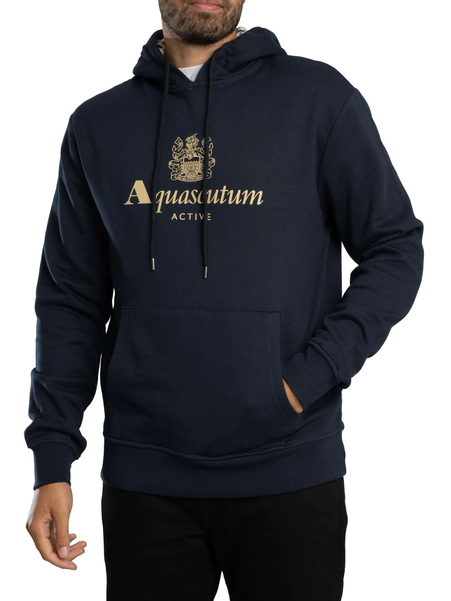 Aquascutum Icon Big Logo Pullover Hoodie - Navy Aquascutum Icon Big Logo Pullover Hoodie - Navy -Standout Store 57349b