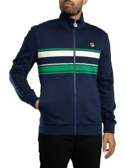Fila Vinnie Cut & Sew Track Jacket - Navy/Green/Gardenia