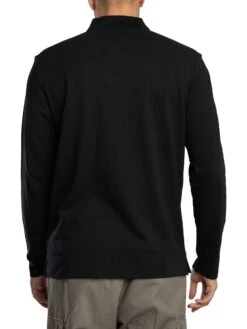 HUGO Donnolong Longsleeved Polo Shirt - Black -Standout Store 57411c