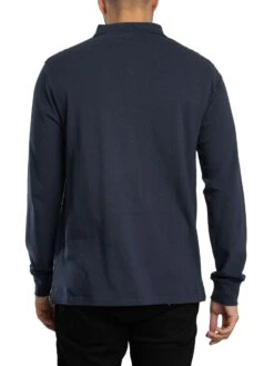 Aquascutum Iconic Front Longsleeved Polo Shirt - Navy -Standout Store 57478c