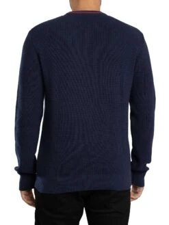 Fila Kallum Waffle Knitted Jumper - Navy/Gardenia/Red 4 Fila Kallum Waffle Knitted Jumper - Navy/Gardenia/Red -Standout Store 57546c