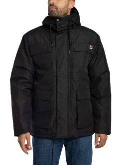 Fila Liam Cargo Pockets Padded Jacket - Black