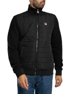 Fila Moor Padded Front Jacket - Black/Gardenia