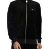 Fila Nero Velour Track Jacket - Black -Standout Store 57551a