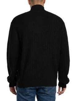 Fila Stevie 1/4 Zip Funnel Neck Knit - Black 4 Fila Stevie 1/4 Zip Funnel Neck Knit - Black -Standout Store 57558c