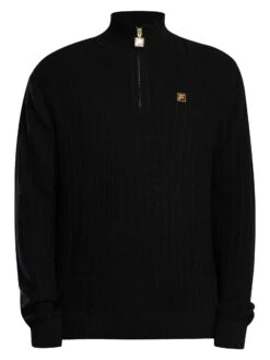 Fila Stevie 1/4 Zip Funnel Neck Knit - Black 6 Fila Stevie 1/4 Zip Funnel Neck Knit - Black -Standout Store 57558e