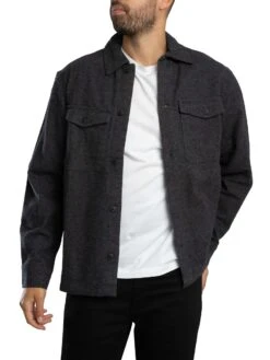 Jack & Jones Perfect Melange Overshirt - Dark Grey Melange