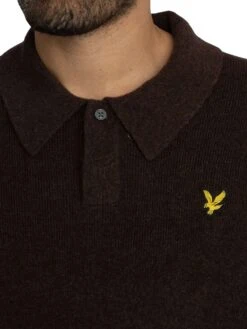 Lyle & Scott Lambswool Blend Rugby Relaxed Polo Shirt - Bottle Brown Marl 5 Lyle & Scott Lambswool Blend Rugby Relaxed Polo Shirt - Bottle Brown Marl -Standout Store 57585d
