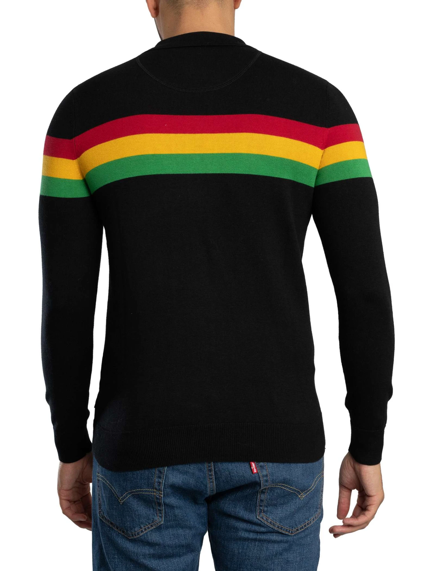 Trojan Colour Block Longsleeved Zip Polo Knit - Black Trojan Colour Block Longsleeved Zip Polo Knit - Black -Standout Store 57689c