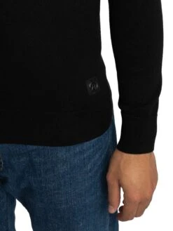 Trojan Colour Block Longsleeved Zip Polo Knit - Black 5 Trojan Colour Block Longsleeved Zip Polo Knit - Black -Standout Store 57689d