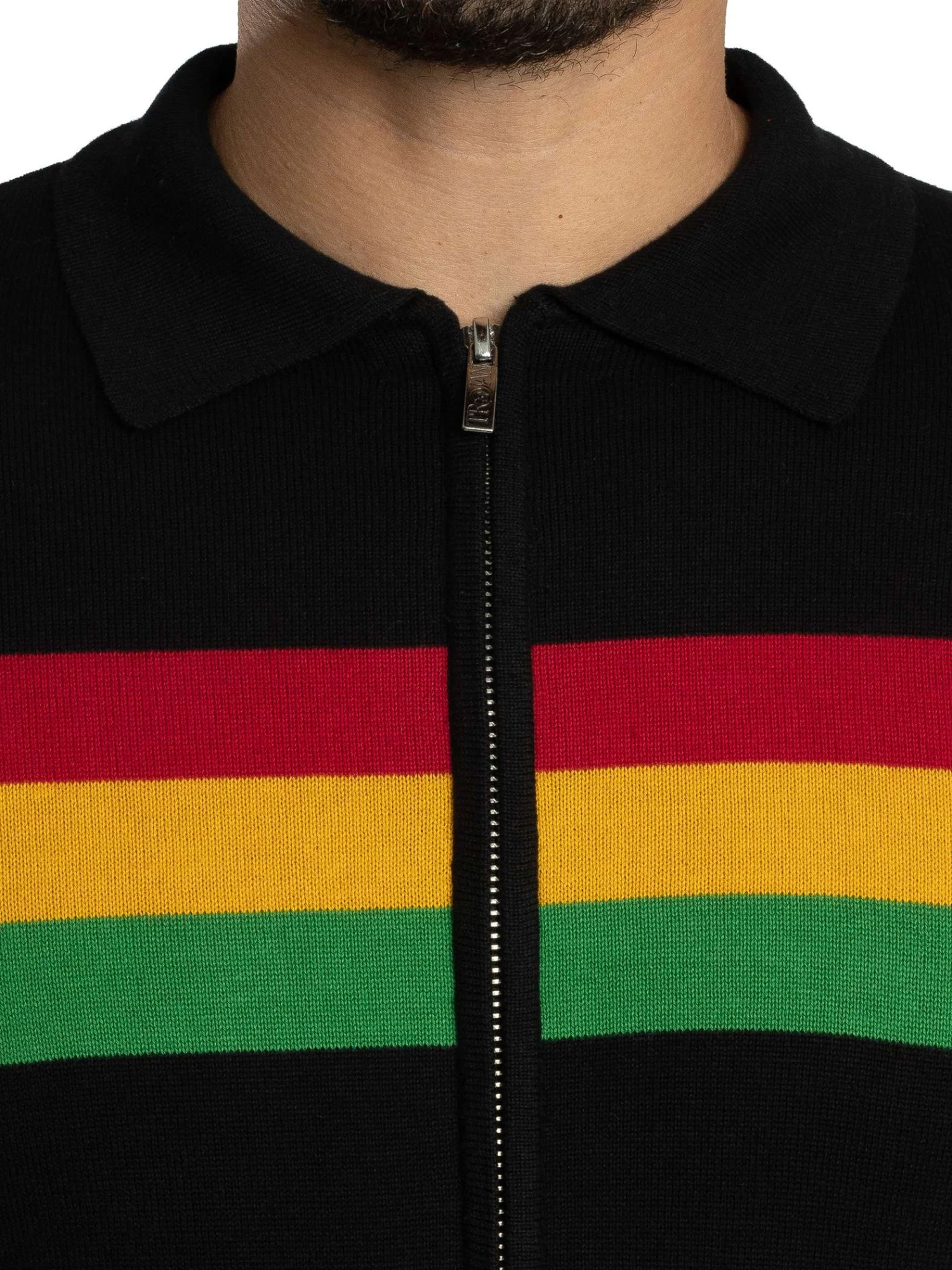 Trojan Colour Block Longsleeved Zip Polo Knit - Black Trojan Colour Block Longsleeved Zip Polo Knit - Black -Standout Store 57689e