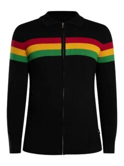 Trojan Colour Block Longsleeved Zip Polo Knit - Black 7 Trojan Colour Block Longsleeved Zip Polo Knit - Black -Standout Store 57689f