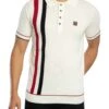 Trojan Knit Panel Polo Shirt - Ecru 1 Trojan Knit Panel Polo Shirt - Ecru -Standout Store 57690a