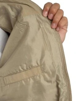 Trojan Twill Badged Parka Jacket - Stone -Standout Store 57693e